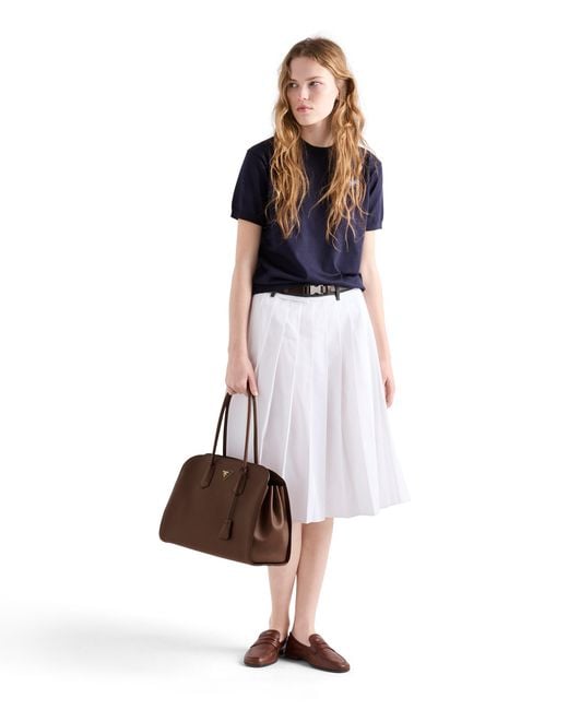 Prada Brown Large Leather Tote Bag