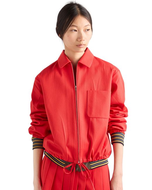 Prada Red Gabardine Blouson Jacket