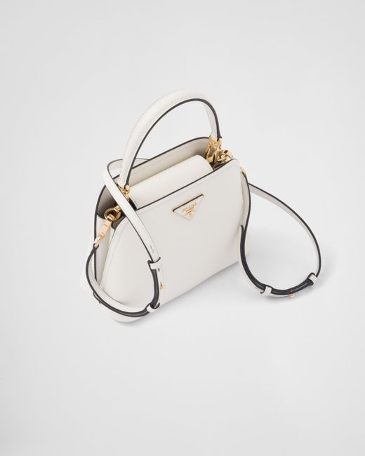 Prada White Matinée Small Saffiano Leather Bag