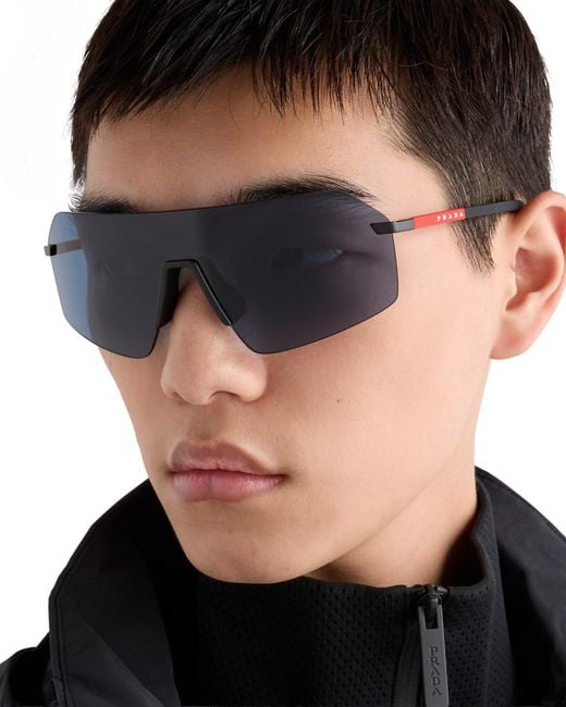 Prada Blue Linea Rossa Sunglasses for men
