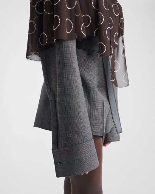 Prada Black Pinstripe Wool Shorts