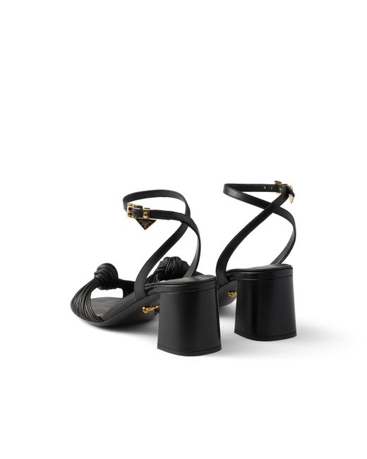 Prada Black Leather Sandals
