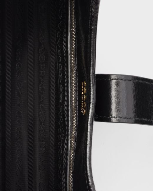 Prada Black Kleine Tote Bag Aus Leder