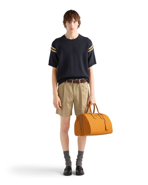 Borsa Da Viaggio di Prada in Brown