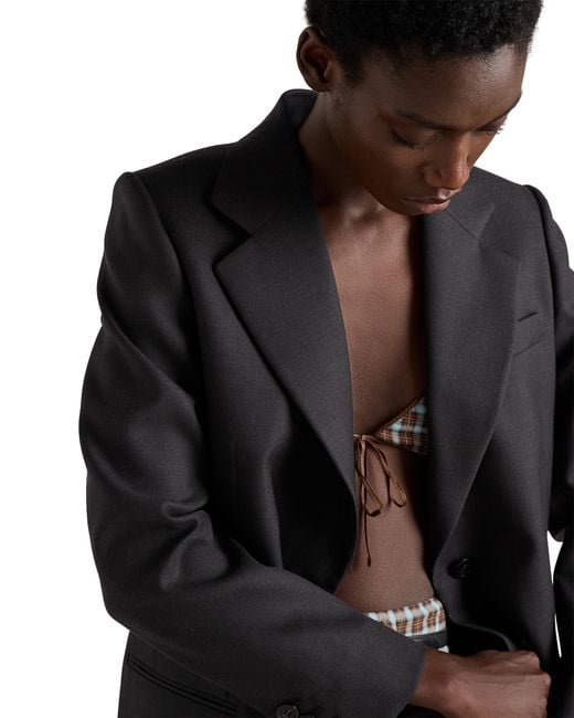Prada Blue Single-Breasted Gabardine Jacket