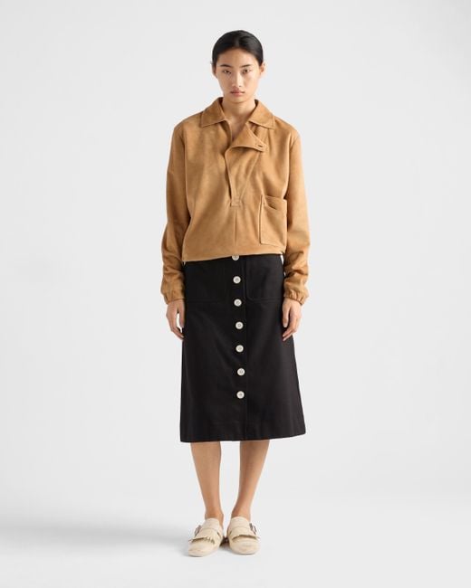 Prada Natural Blousonjacke Aus Wildleder