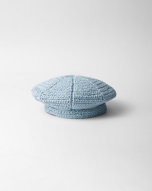 Prada Blue Crochet Cap