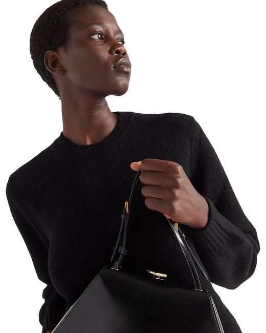Prada Black Wool And Cashmere Crew-neck Sweater
