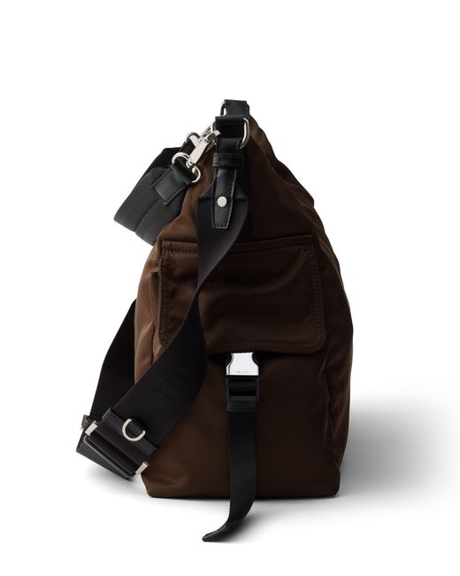 Prada Brown Explore Re-Nylon And Leather Bag for men