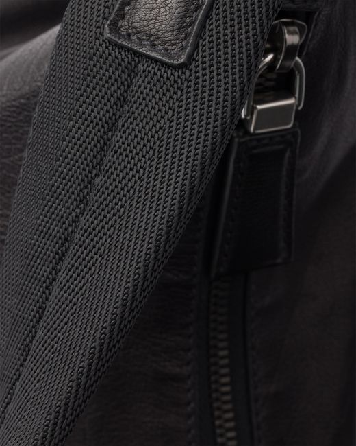 Prada Black Explore Leather Shoulder Bag for men