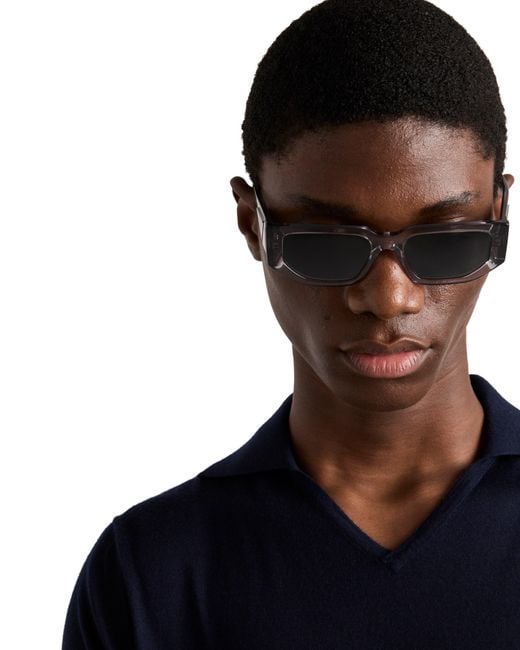 Prada Blue Sunglasses With Triangle Logo for men