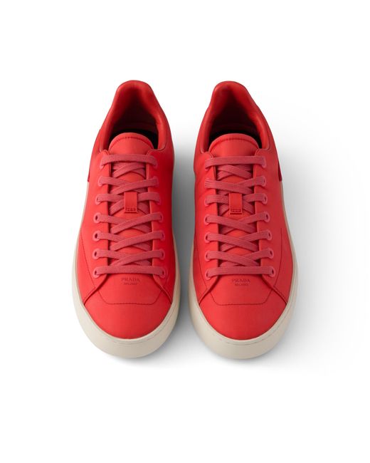 Prada Red Court Re-Nylon Sneakers, Size 5,5 for men