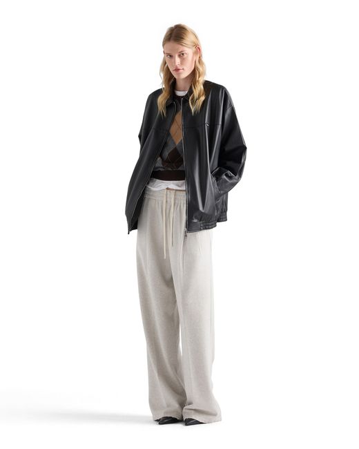 Prada White Cotton Fleece Pants, Marble