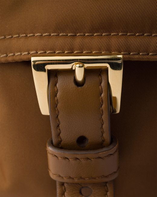 Prada Brown Explore Medium Re-Nylon Shoulder Bag With Flap