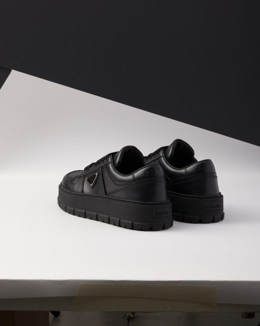 Prada Black Leather Sneakers, Size 5 for men