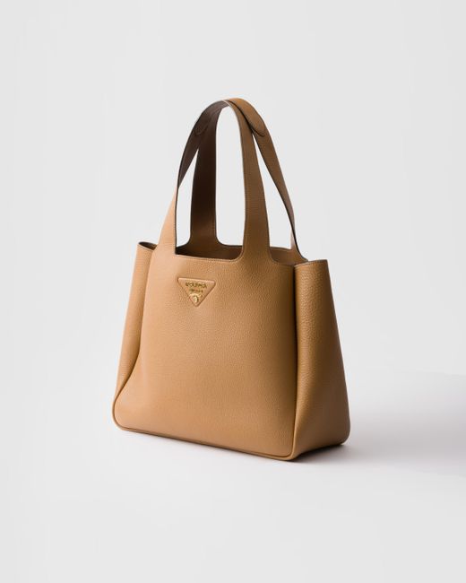 Prada Natural Mittelgroße Tote Bag Aus Leder
