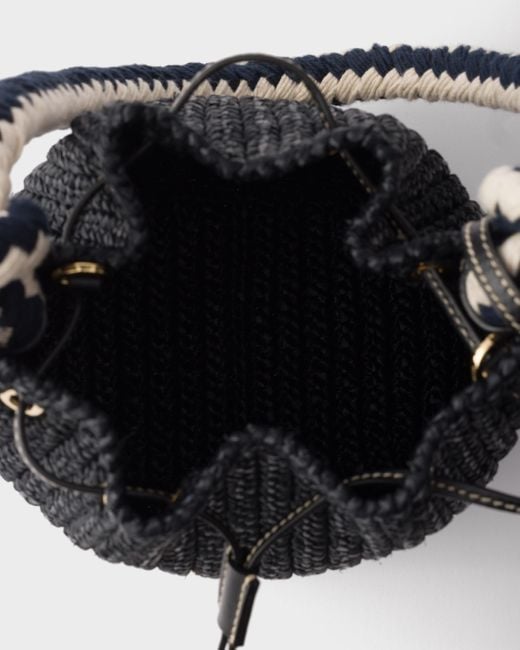 Prada White Crochet Mini Bucket Bag