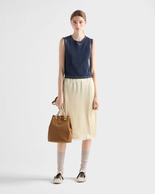 Prada Brown Kleine Mariner Bucket Bag Aus Re-Nylon