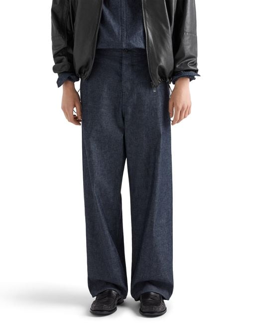 Prada Blue Chambray Pants for men