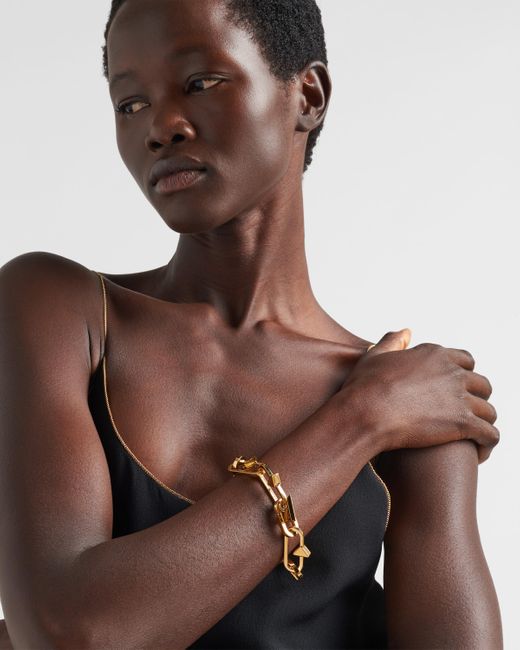 Bracelet En Métal Prada en coloris Metallic