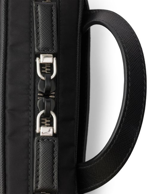 Prada Black Re-Nylon And Saffiano Leather Shoulder Bag for men