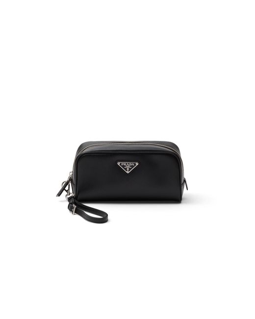 Prada Black Saffiano Leather Pouch for men