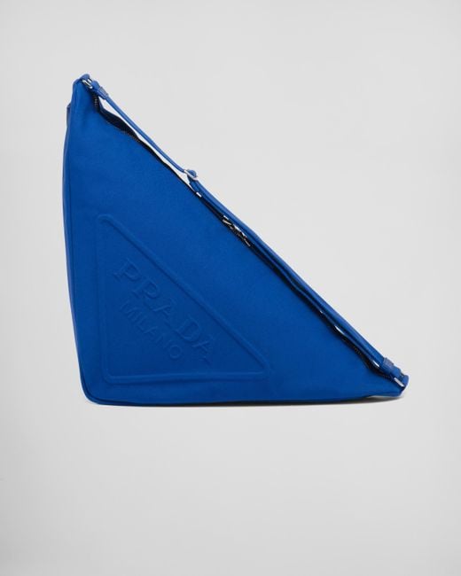 Prada Blue Canvas Triangle Bag for men