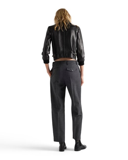 Prada Black Leather Blouson Jacket