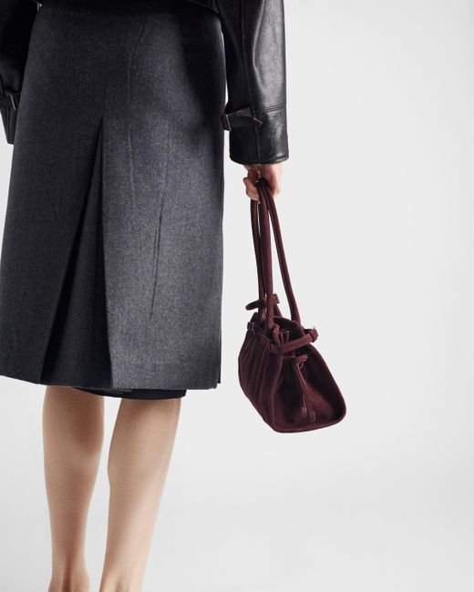 Gonnaa Pieghe di Prada in Gray