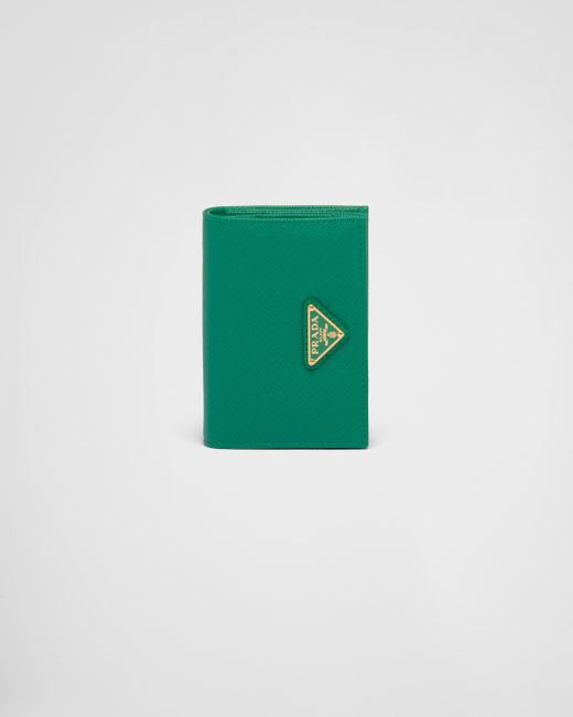 Prada Green Small Saffiano Leather Wallet