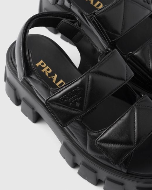 Prada Black Monolith Nappa Leather Sandals