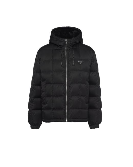 Prada Black Re-Nylon Medium-Weight Down Jacket for men
