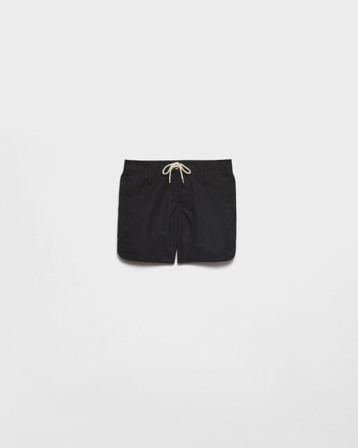 Prada Black Technical Fabric Swim Trunks for men