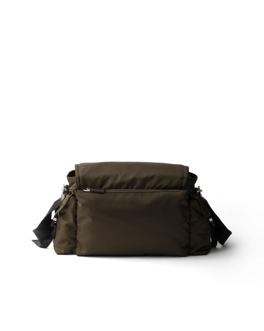 Prada Black Explore Re-Nylon And Leather Bag for men