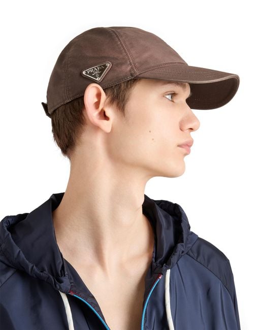 Prada Brown Cotton Trucker Hat for men