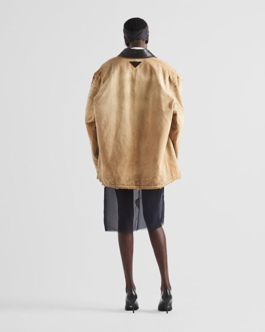 Prada Natural Ripped Canvas Jacket