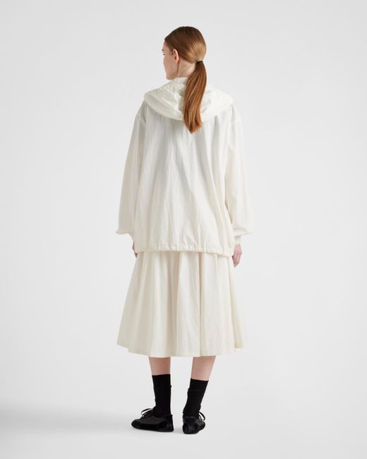 Prada White Technical Pongé Blouson Jacket
