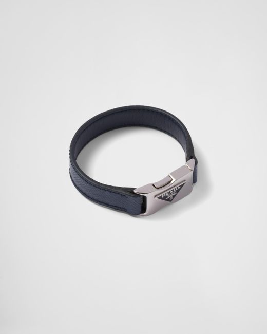 Prada Blue Saffiano Bracelet for men