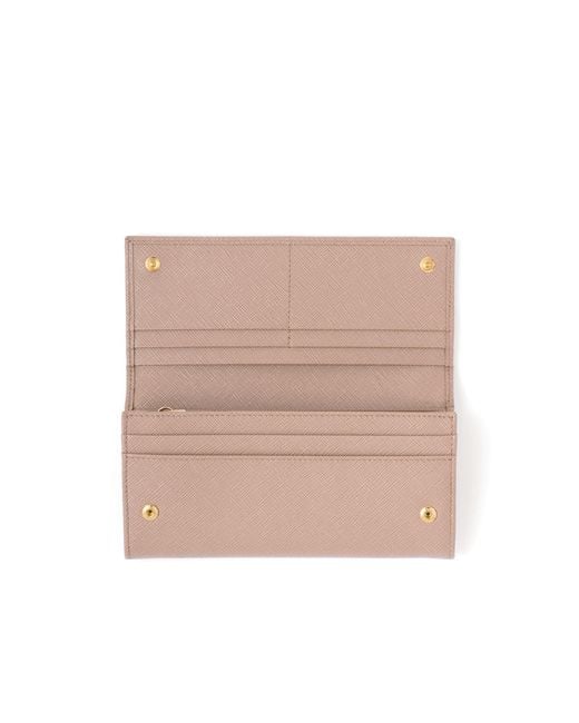 Prada White Large Saffiano Leather Wallet