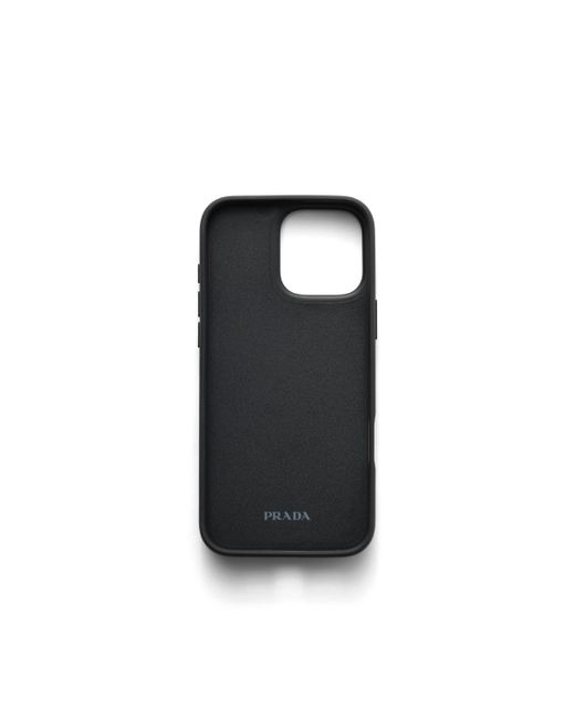 Prada Black Iphone-16-Pro-Max-Hülle Aus Saffiano-Leder, Damen