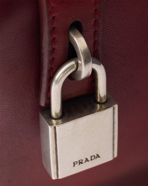 Prada Purple Antiqued Leather Pouch for men