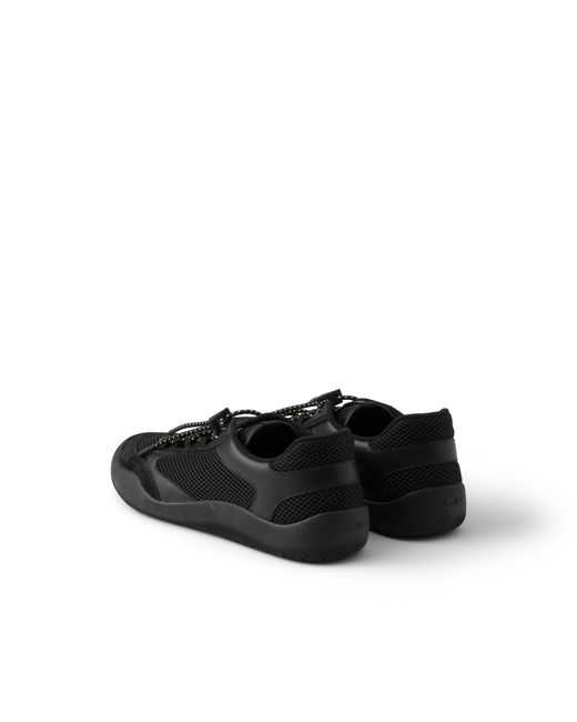 Prada Black Speedrock Mesh Fabric Sneakers