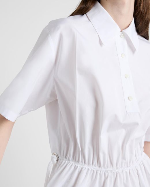 Prada Poplin Mini-Dress in White | Lyst
