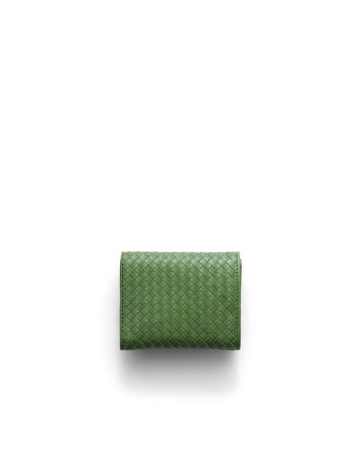 Prada Green Small Woven Madras Leather Wallet