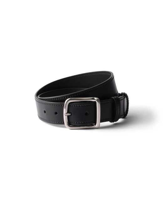Prada Black Leather Belt for men