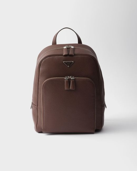 Prada Brown Leather Backpack for men
