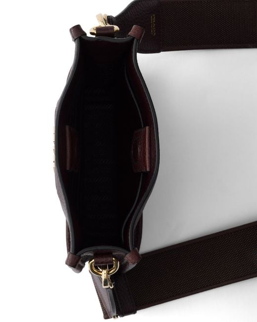 Prada White Mini Leather Shoulder Bag, Dark