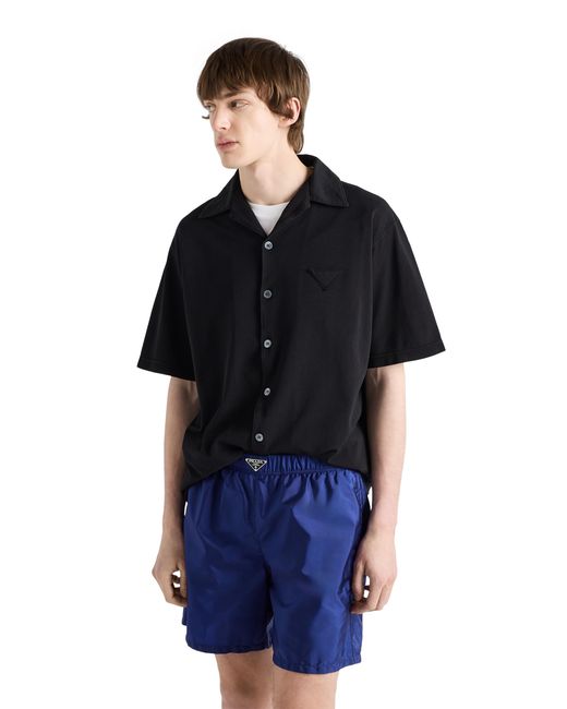 Prada Blue Re-Nylon Swim Trunks for men