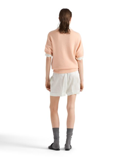 Prada White Wool And Cashmere Crew-Neck Sweater