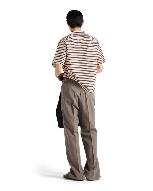 Camisa De Bolera De Algodón A Rayas Prada de hombre de color Gray